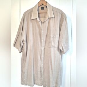 Arrow Tan Casual Button Shirt Size Extra Large Tall Very Good Condition